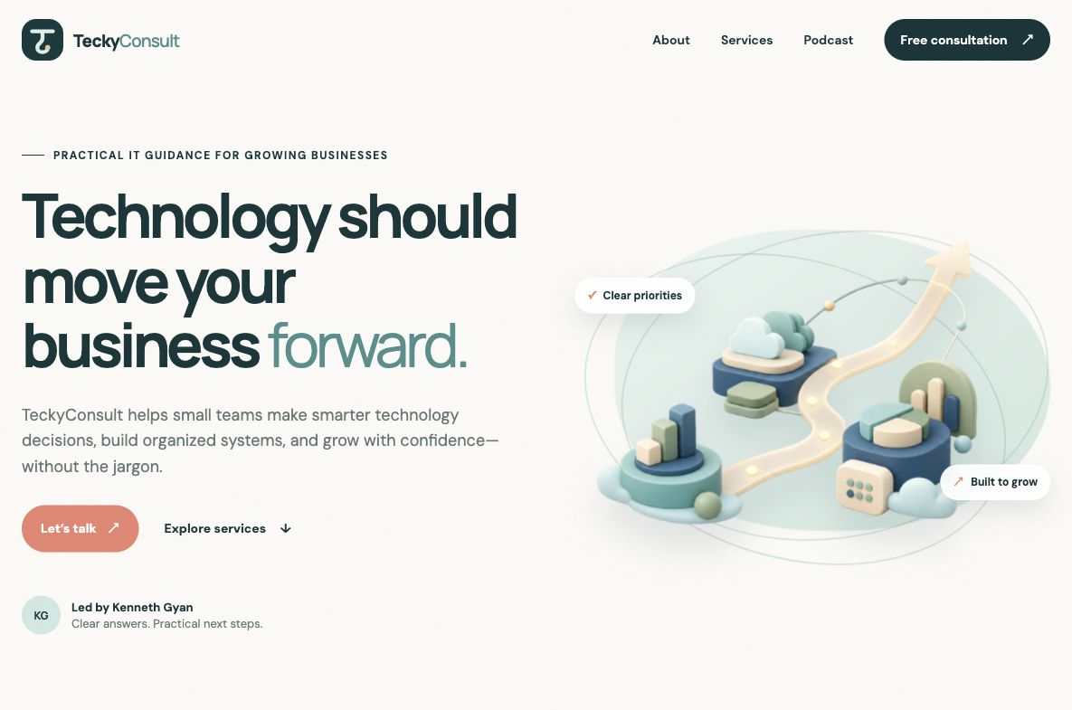 TeckyConsult responsive business website homepage